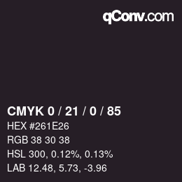 カラーコード: CMYK 0 / 21 / 0 / 85 | qconv.com