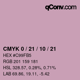 カラーコード: CMYK 0 / 21 / 10 / 21 | qconv.com