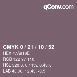 Color code: CMYK 0 / 21 / 10 / 52 | qconv.com