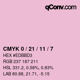 Color code: CMYK 0 / 21 / 11 / 7 | qconv.com