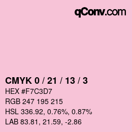 カラーコード: CMYK 0 / 21 / 13 / 3 | qconv.com