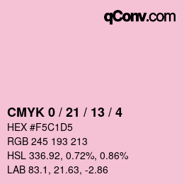 颜色代码: CMYK 0 / 21 / 13 / 4 | qconv.com
