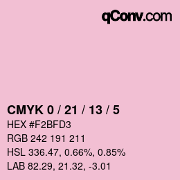 Color code: CMYK 0 / 21 / 13 / 5 | qconv.com