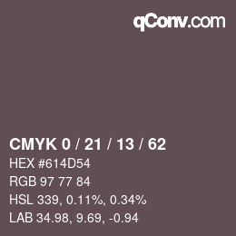 Color code: CMYK 0 / 21 / 13 / 62 | qconv.com