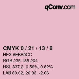 カラーコード: CMYK 0 / 21 / 13 / 8 | qconv.com