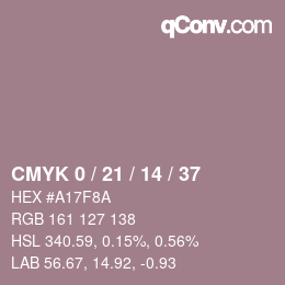 カラーコード: CMYK 0 / 21 / 14 / 37 | qconv.com