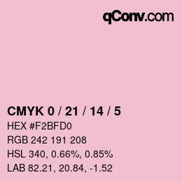 Color code: CMYK 0 / 21 / 14 / 5 | qconv.com