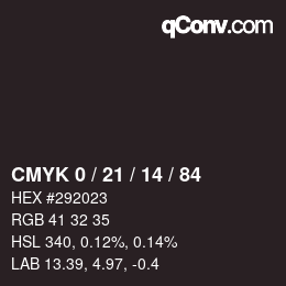 Color code: CMYK 0 / 21 / 14 / 84 | qconv.com