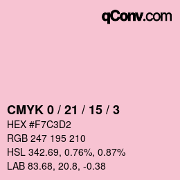 Farbcode: CMYK 0 / 21 / 15 / 3 | qconv.com