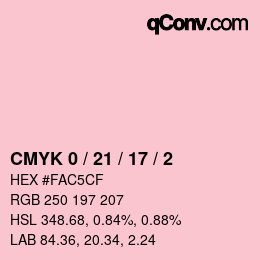 Color code: CMYK 0 / 21 / 17 / 2 | qconv.com