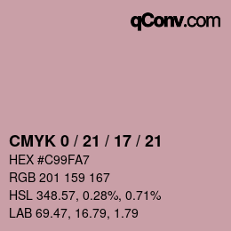颜色代码: CMYK 0 / 21 / 17 / 21 | qconv.com