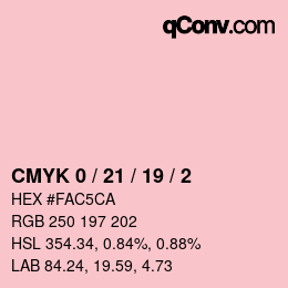 Color code: CMYK 0 / 21 / 19 / 2 | qconv.com