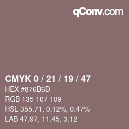 Color code: CMYK 0 / 21 / 19 / 47 | qconv.com