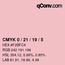 Color code: CMYK 0 / 21 / 19 / 5 | qconv.com