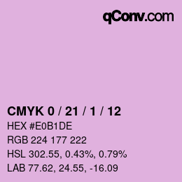 カラーコード: CMYK 0 / 21 / 1 / 12 | qconv.com