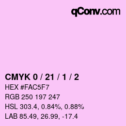 カラーコード: CMYK 0 / 21 / 1 / 2 | qconv.com