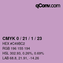 カラーコード: CMYK 0 / 21 / 1 / 23 | qconv.com