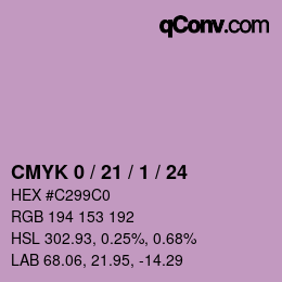 カラーコード: CMYK 0 / 21 / 1 / 24 | qconv.com