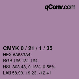 カラーコード: CMYK 0 / 21 / 1 / 35 | qconv.com