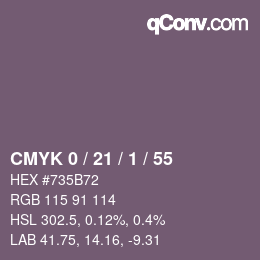 Color code: CMYK 0 / 21 / 1 / 55 | qconv.com