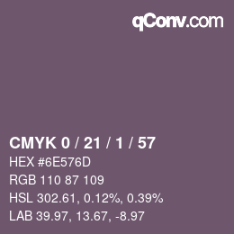 Color code: CMYK 0 / 21 / 1 / 57 | qconv.com