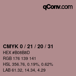 Color code: CMYK 0 / 21 / 20 / 31 | qconv.com