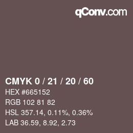 Color code: CMYK 0 / 21 / 20 / 60 | qconv.com