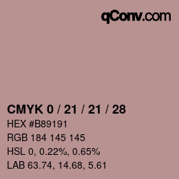 カラーコード: CMYK 0 / 21 / 21 / 28 | qconv.com