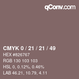 颜色代码: CMYK 0 / 21 / 21 / 49 | qconv.com