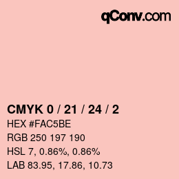 カラーコード: CMYK 0 / 21 / 24 / 2 | qconv.com