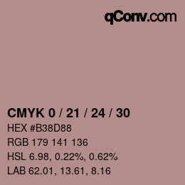 カラーコード: CMYK 0 / 21 / 24 / 30 | qconv.com