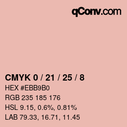 カラーコード: CMYK 0 / 21 / 25 / 8 | qconv.com
