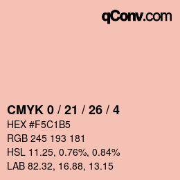 颜色代码: CMYK 0 / 21 / 26 / 4 | qconv.com