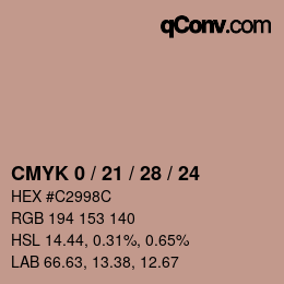 Color code: CMYK 0 / 21 / 28 / 24 | qconv.com