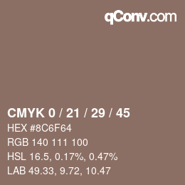 Color code: CMYK 0 / 21 / 29 / 45 | qconv.com