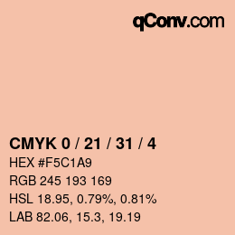 Color code: CMYK 0 / 21 / 31 / 4 | qconv.com