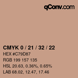 Color code: CMYK 0 / 21 / 32 / 22 | qconv.com