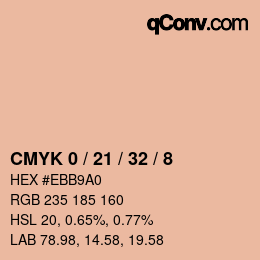 カラーコード: CMYK 0 / 21 / 32 / 8 | qconv.com