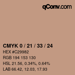 Color code: CMYK 0 / 21 / 33 / 24 | qconv.com