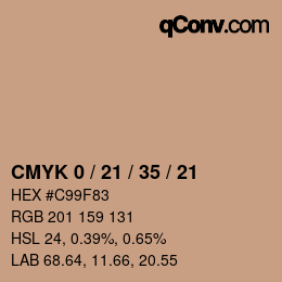 カラーコード: CMYK 0 / 21 / 35 / 21 | qconv.com