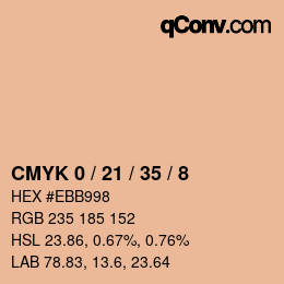 カラーコード: CMYK 0 / 21 / 35 / 8 | qconv.com