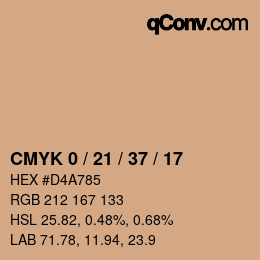 Color code: CMYK 0 / 21 / 37 / 17 | qconv.com