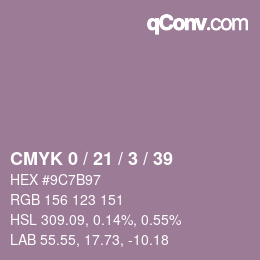 カラーコード: CMYK 0 / 21 / 3 / 39 | qconv.com