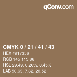 颜色代码: CMYK 0 / 21 / 41 / 43 | qconv.com