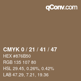 Farbcode: CMYK 0 / 21 / 41 / 47 | qconv.com