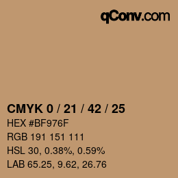 Color code: CMYK 0 / 21 / 42 / 25 | qconv.com