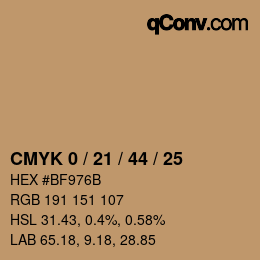 颜色代码: CMYK 0 / 21 / 44 / 25 | qconv.com