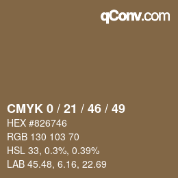 Color code: CMYK 0 / 21 / 46 / 49 | qconv.com