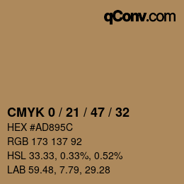 颜色代码: CMYK 0 / 21 / 47 / 32 | qconv.com