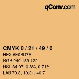 Color code: CMYK 0 / 21 / 49 / 6 | qconv.com
